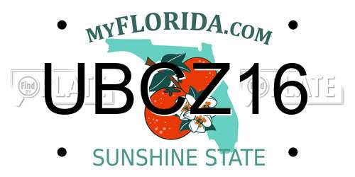 UBCZ16 Florida License Plate