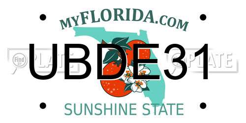 UBDE31 Florida License Plate