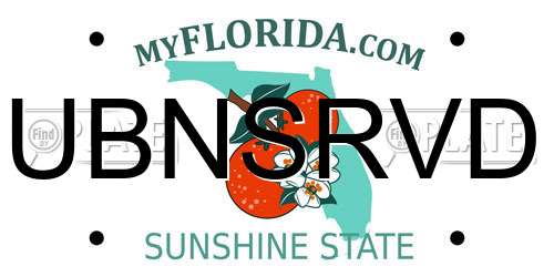 UBNSRVD Florida License Plate