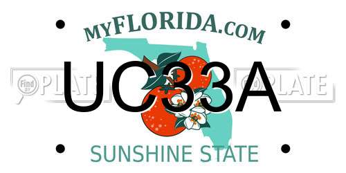 UC33A Florida License Plate