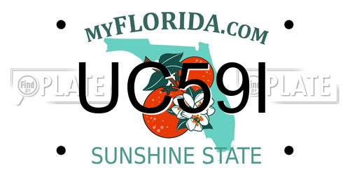 UC59I Florida License Plate