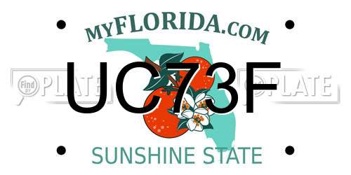 UC73F Florida License Plate