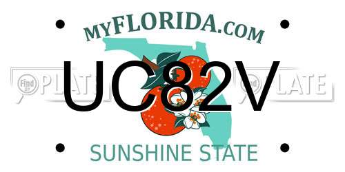 UC82V Florida License Plate