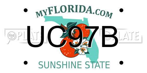 UC97B Florida License Plate
