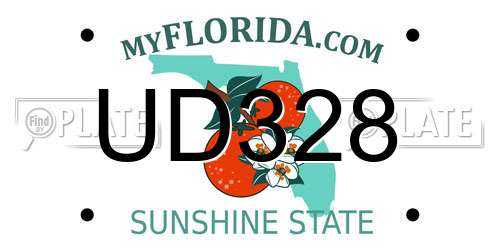 UD328 Florida License Plate