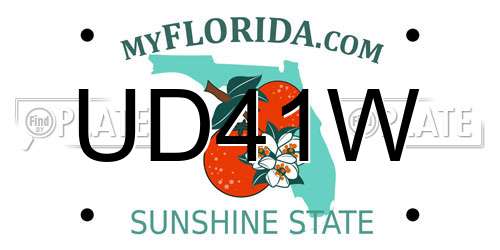 UD41W Florida License Plate