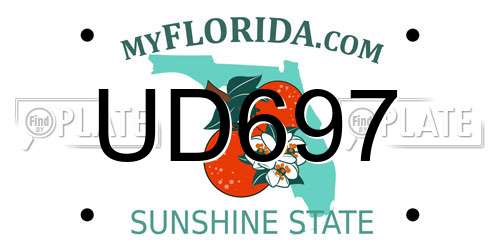 UD697 Florida License Plate