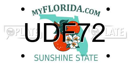 UDF72 Florida License Plate