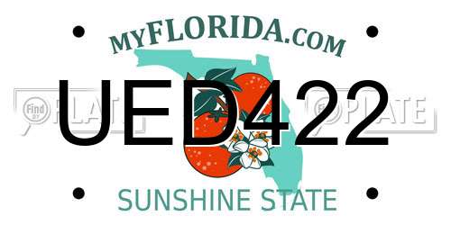 UED422 Florida License Plate