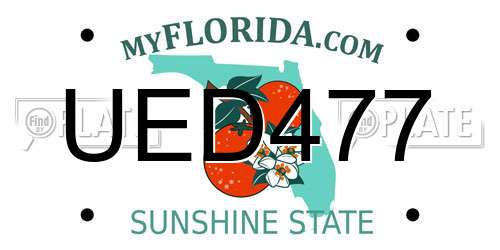UED477 Florida License Plate