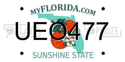 UEO477 Florida License Plate