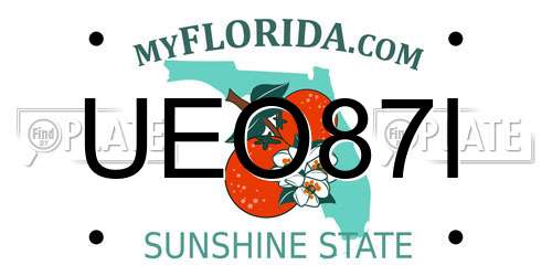 UEO87I Florida License Plate