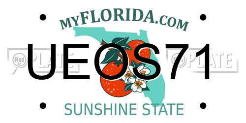 UEOS71 Florida License Plate