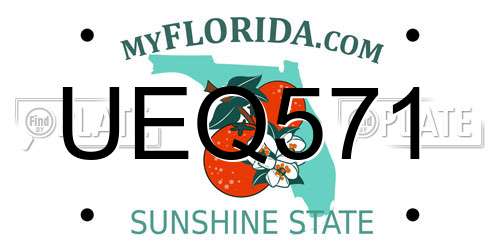 UEQ571 Florida License Plate