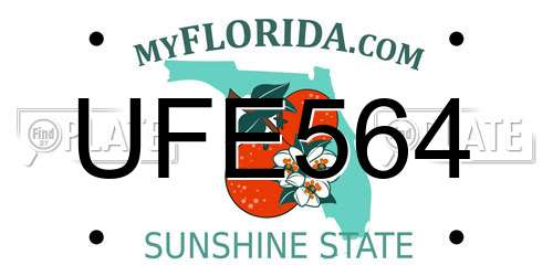 UFE564 Florida License Plate