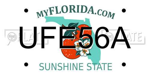 UFE56A Florida License Plate