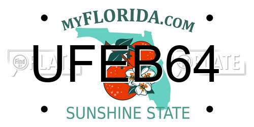 UFEB64 Florida License Plate