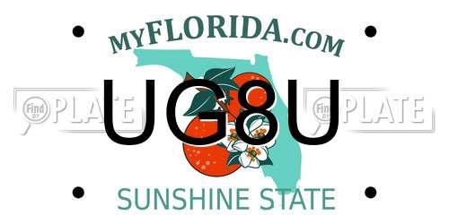 UG8U Florida License Plate