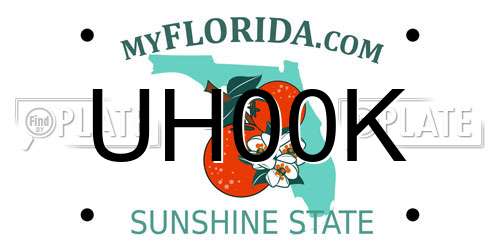 UH00K Florida License Plate