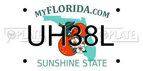 UH38L Florida License Plate
