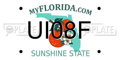 UI08F Florida License Plate