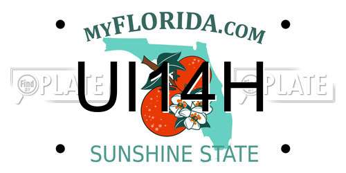 UI14H Florida License Plate