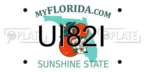 UI82I Florida License Plate
