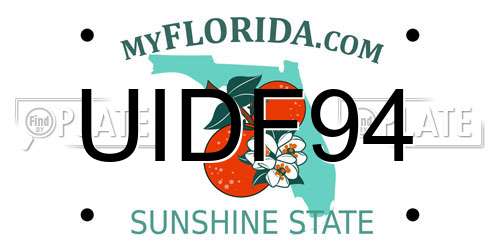 UIDF94 Florida License Plate