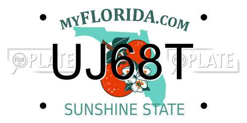 UJ68T Florida License Plate