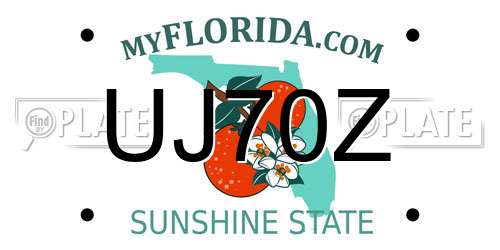 UJ70Z Florida License Plate
