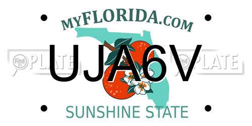 UJA6V Florida License Plate
