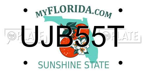 UJB55T Florida License Plate