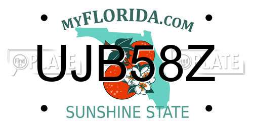UJB58Z Florida License Plate