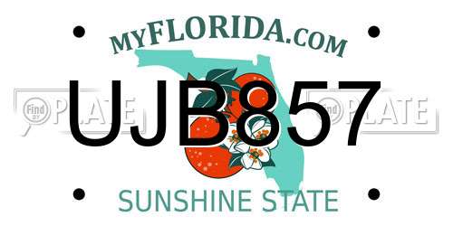 UJB857 Florida License Plate