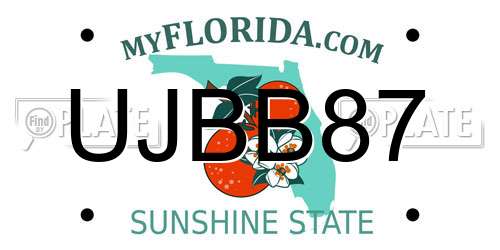 UJBB87 Florida License Plate