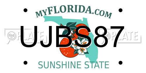 UJBS87 Florida License Plate