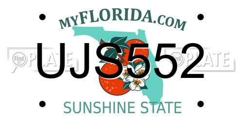 UJS552 Florida License Plate