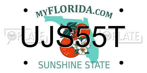 UJS55T Florida License Plate