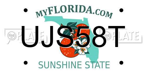 UJS58T Florida License Plate