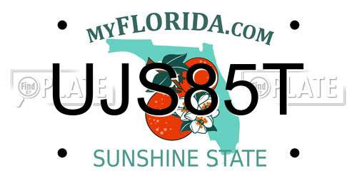 UJS85T Florida License Plate