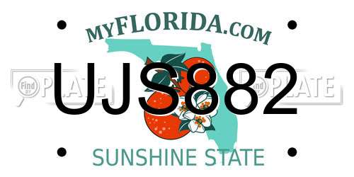 UJS882 Florida License Plate