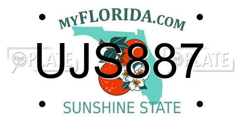 UJS887 Florida License Plate
