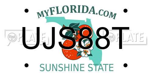 UJS88T Florida License Plate
