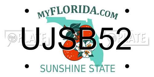 UJSB52 Florida License Plate
