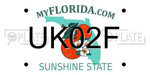 UK02F Florida License Plate