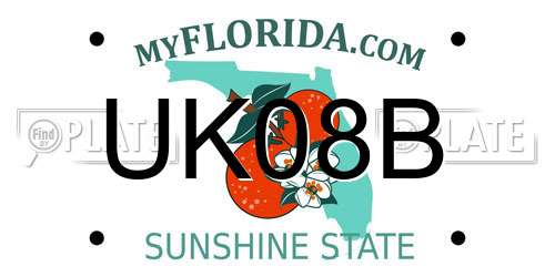 UK08B Florida License Plate