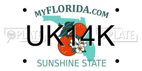 UK14K Florida License Plate