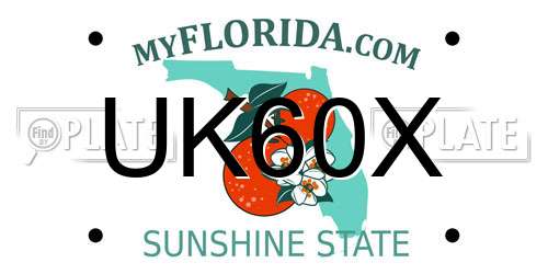 UK60X Florida License Plate
