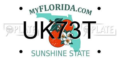 UK73T Florida License Plate