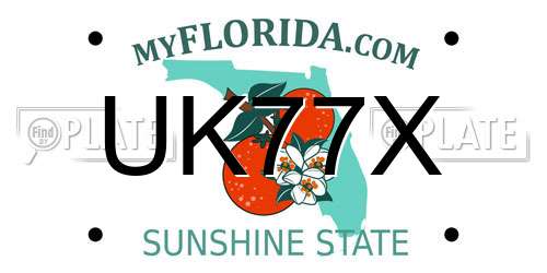 UK77X Florida License Plate